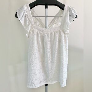 Sienna Sky Square Neck Flutter Sleeve Blouse